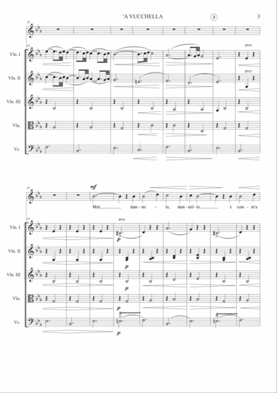 Tosti - 'A Vucchella - Full Score String Quartet scores gallery preview page 3