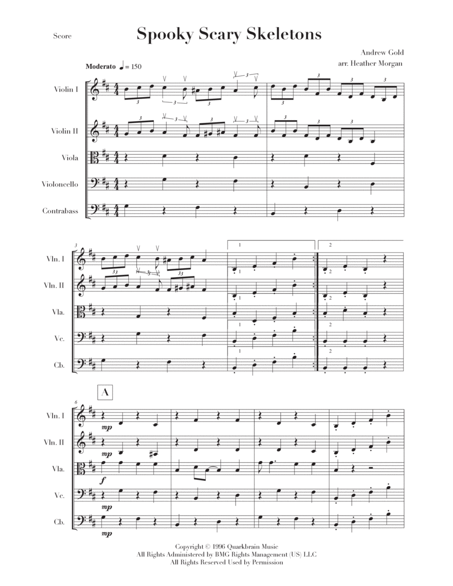 Spooky Scary Skeletons String Orchestra scores gallery preview page 1