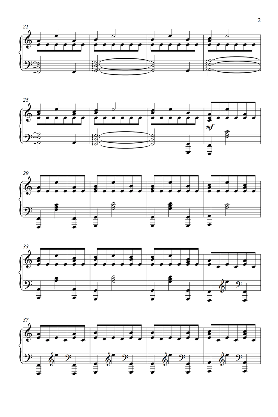 Interstellar Piano Solo scores gallery preview page 2