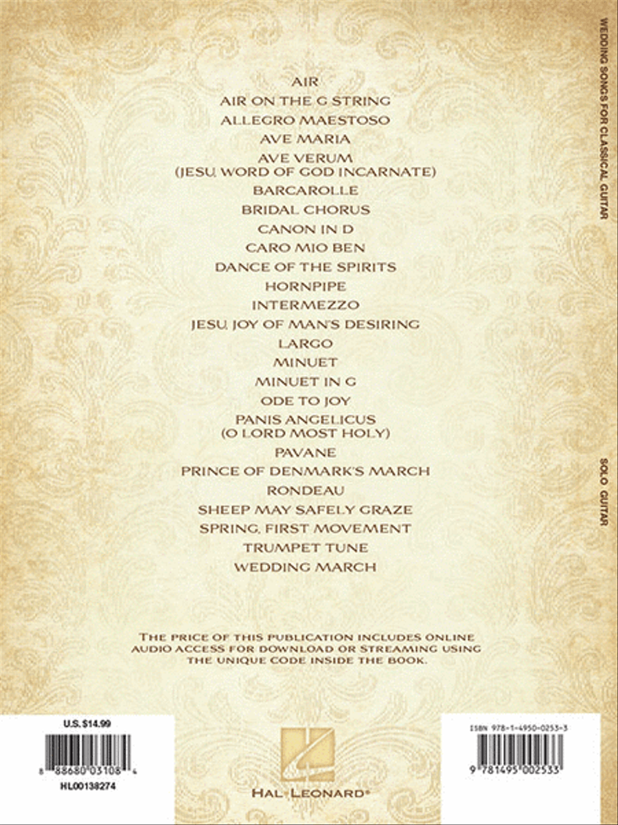 Wedding Songs for Classical Guitar Acoustic Guitar scores gallery preview page 6