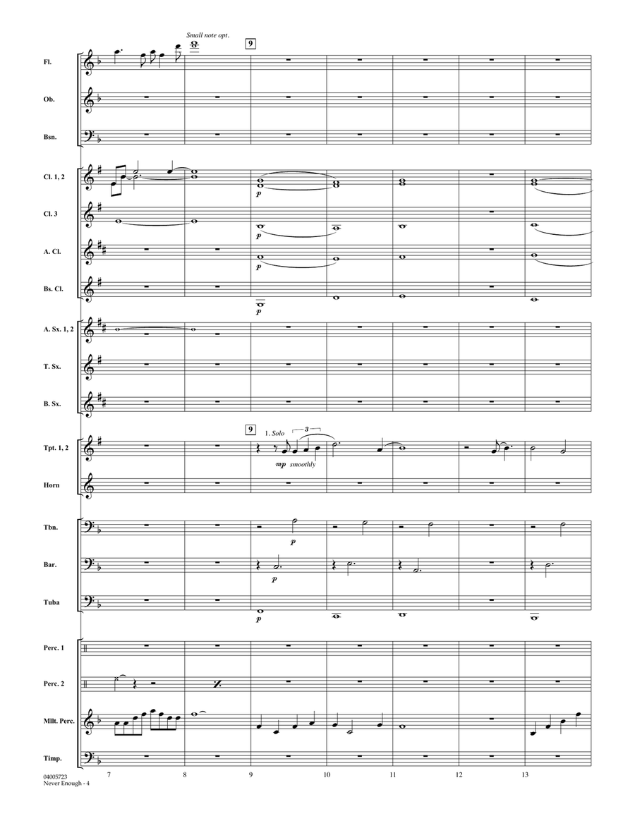 Never Enough (from The Greatest Showman) (arr. Johnnie Vinson) - Conductor Score (Full Score) Concert Band scores gallery preview page 3