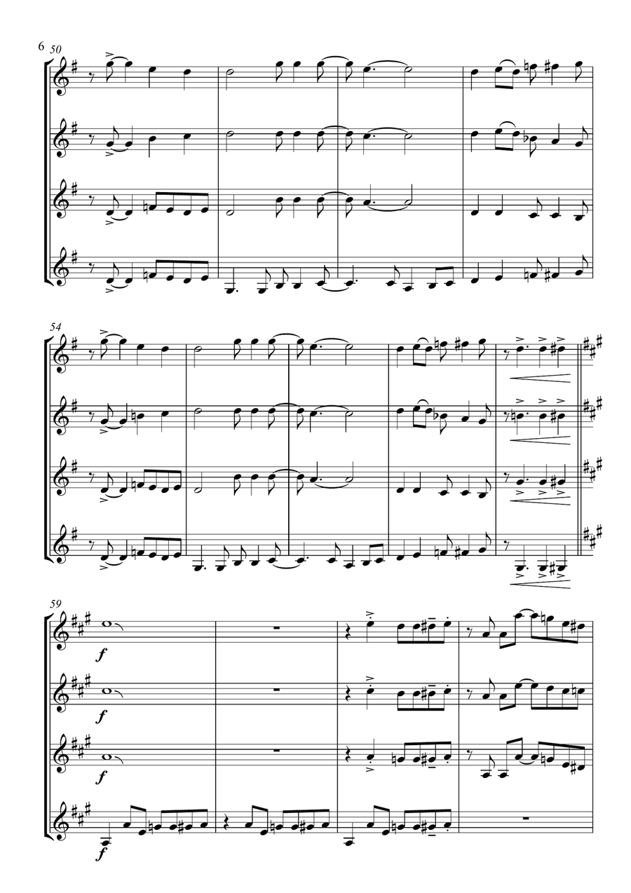 Children Go Where I Send Thee - For Clarinet Quartet Clarinet Quartet scores gallery preview page 6