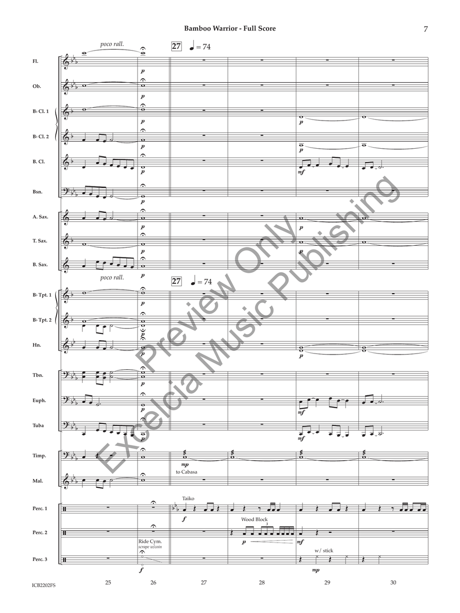 Bamboo Warrior (Score) Concert Band scores gallery preview page 8