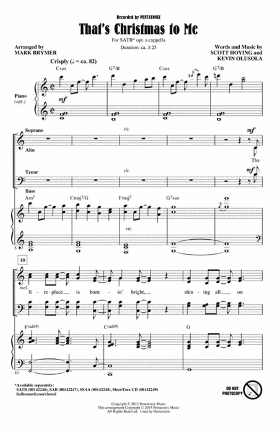 That's Christmas to Me A Cappella scores gallery preview page 2
