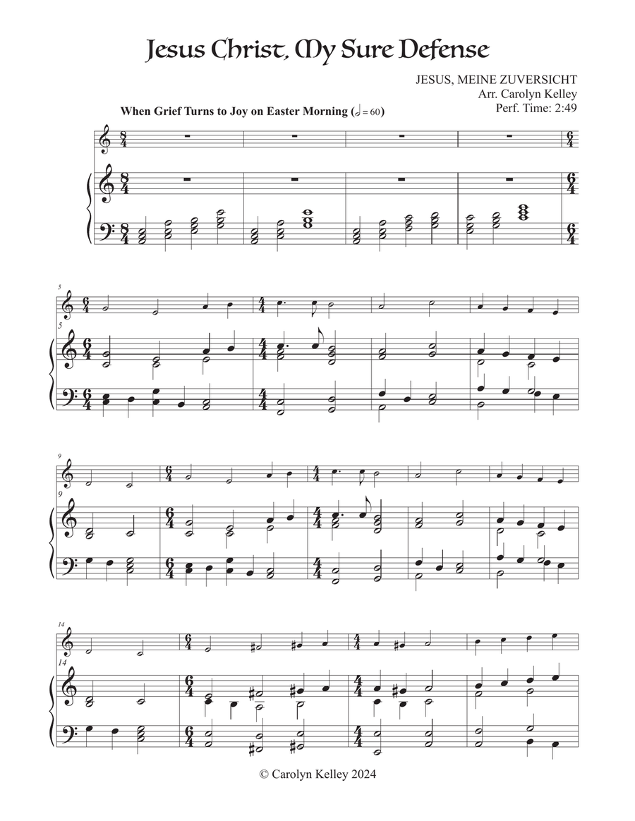 Jesus Christ, My Sure Defense (Hymn Tune: JESUS, MEINE ZUVERSICHT) Flute Solo scores gallery preview page 1