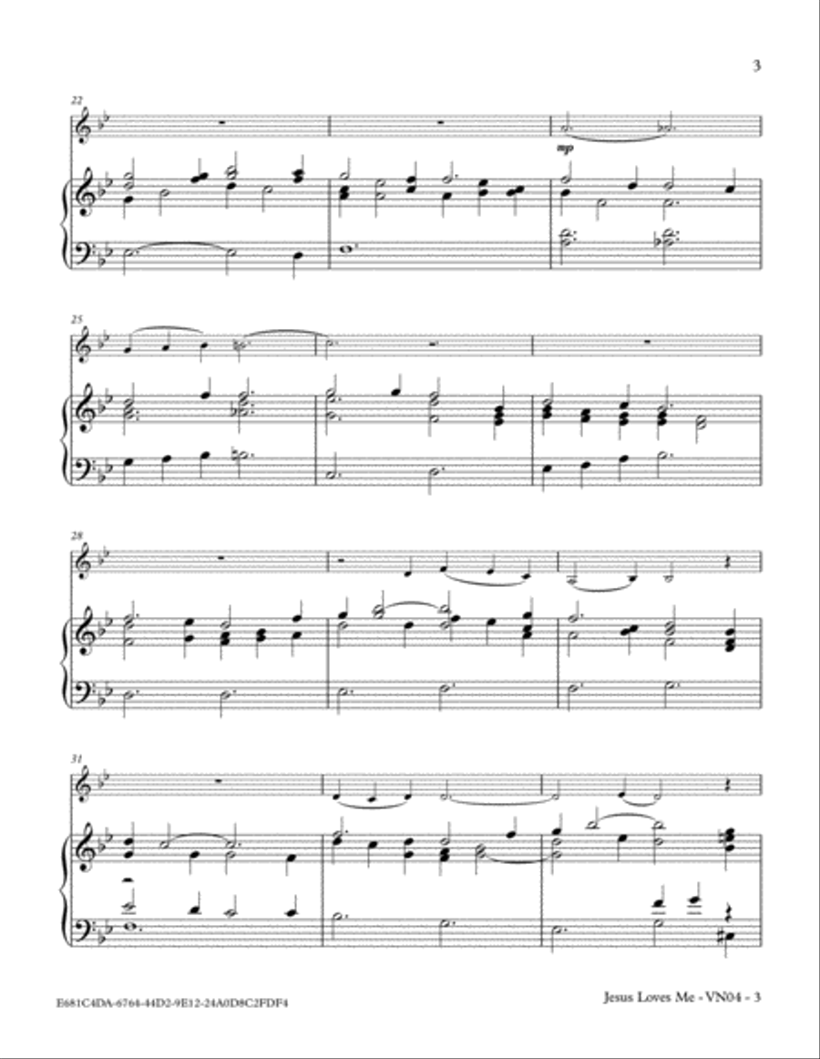 Jesus Loves Me Jesus Loves Me Violin Solo scores gallery preview page 3