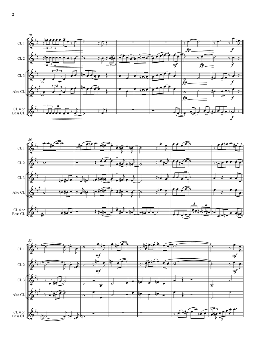 St. Louis Blues (Handy) for Clarinet choir Clarinet Choir scores gallery preview page 2
