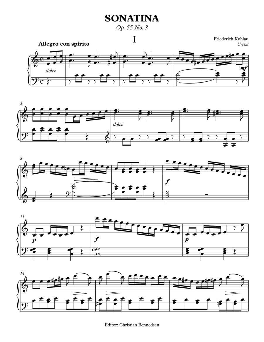 Kuhlau - Sonatina Op. 55 No. 3 Piano Method scores gallery preview page 1