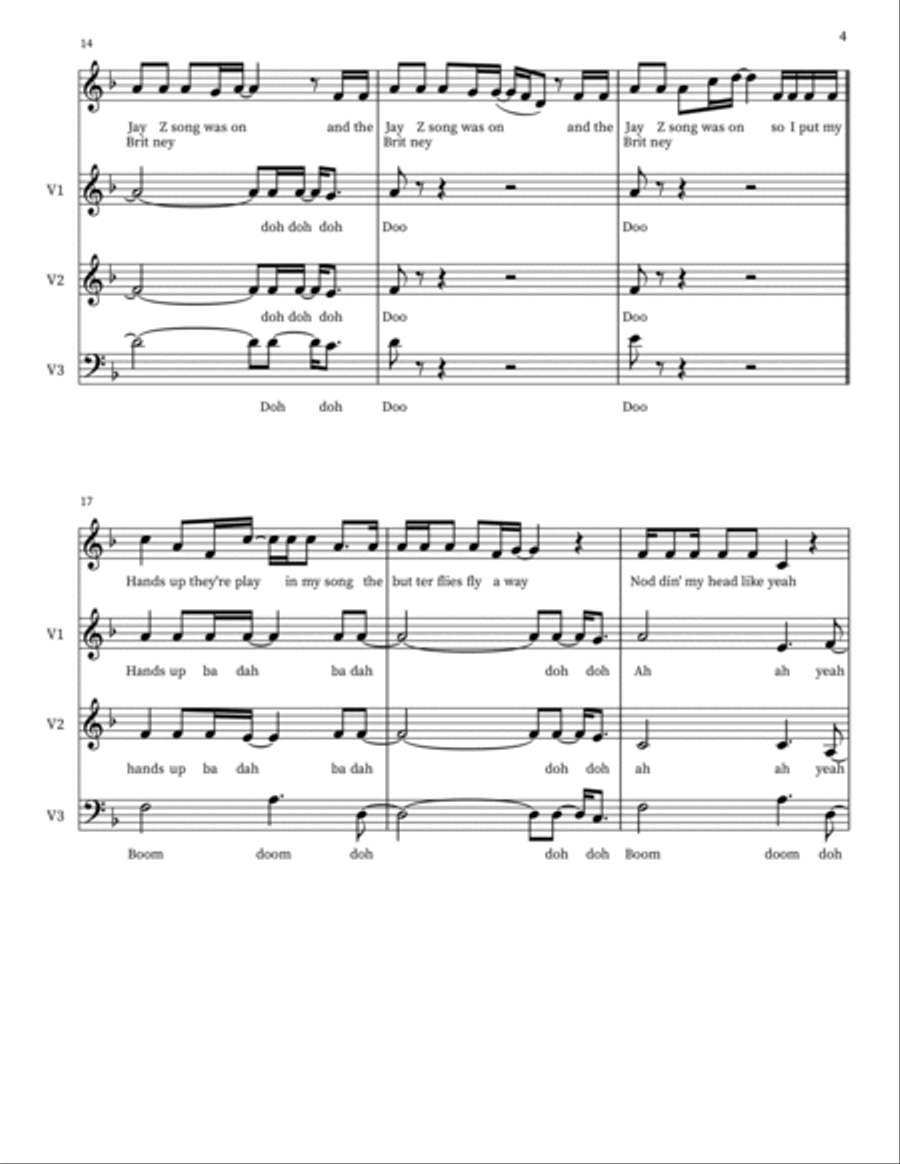 Party In The Usa 4-Part scores gallery preview page 4