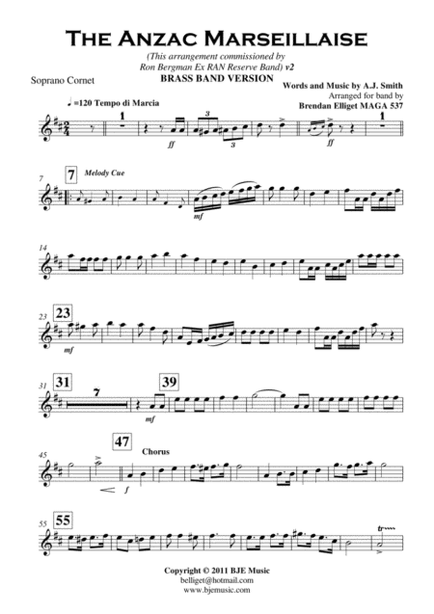 The Anzac Marseillaise - Brass Band Score and Parts PDF image number null