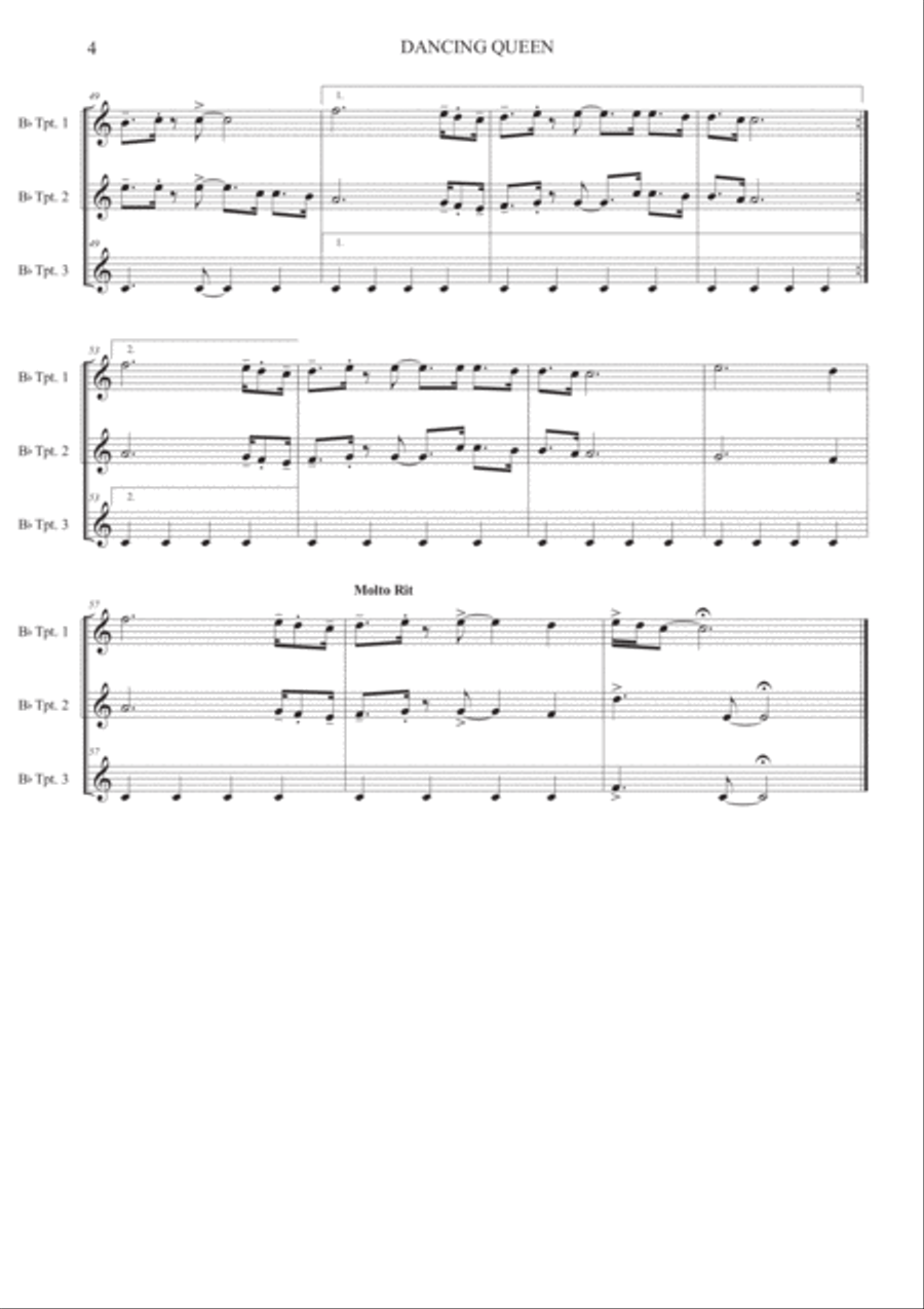 Dancing Queen Dancing Queen Brass Ensemble scores gallery preview page 4