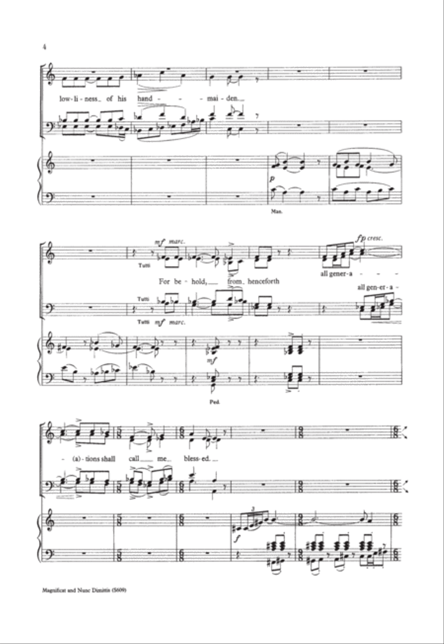 Magnificat and Nunc Dimittis 4-Part scores gallery preview page 4