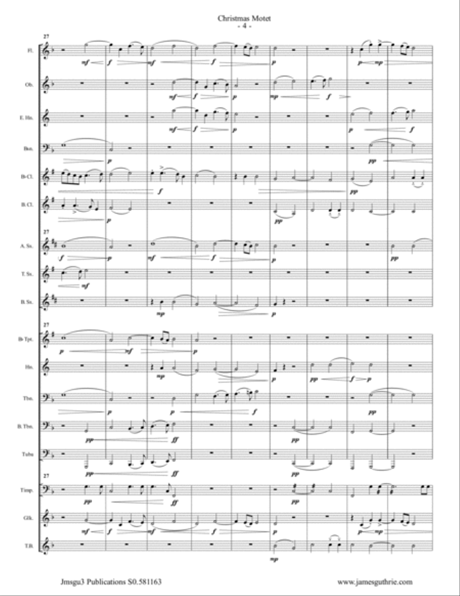 Mouton: Christmas Motet for Concert Band Concert Band scores gallery preview page 4