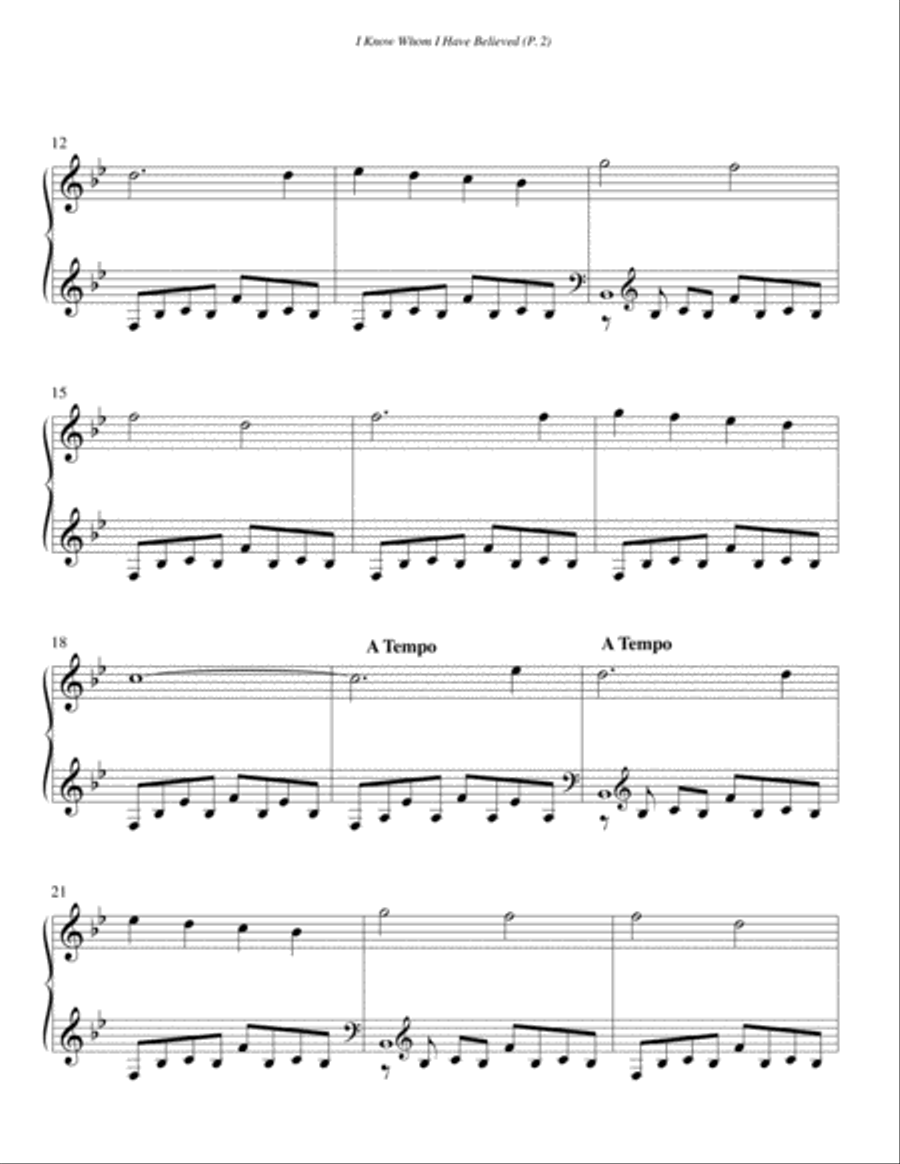 I Know Whom I Have Believed--Solo Piano.pdf Piano Solo scores gallery preview page 3