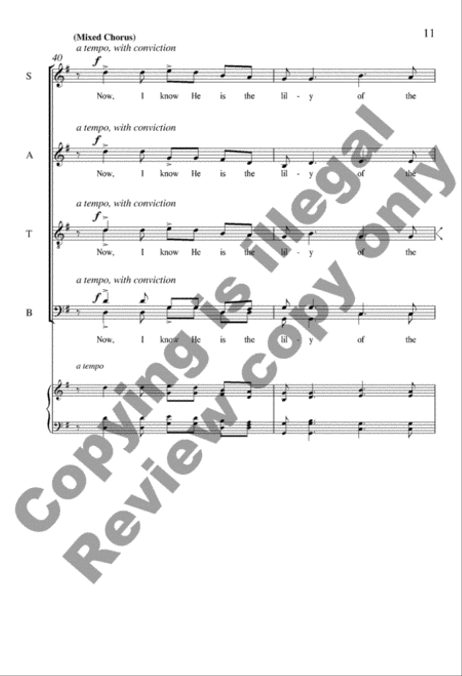 He's the Lily of the Valley Divisi scores gallery preview page 11