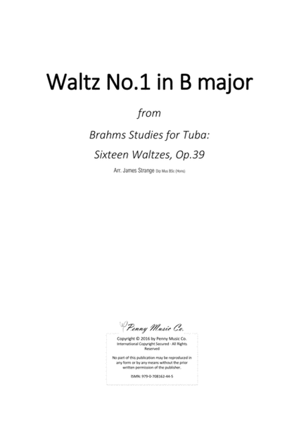 Brahms Waltz No.1 in B Major for unaccompanied Tuba image number null