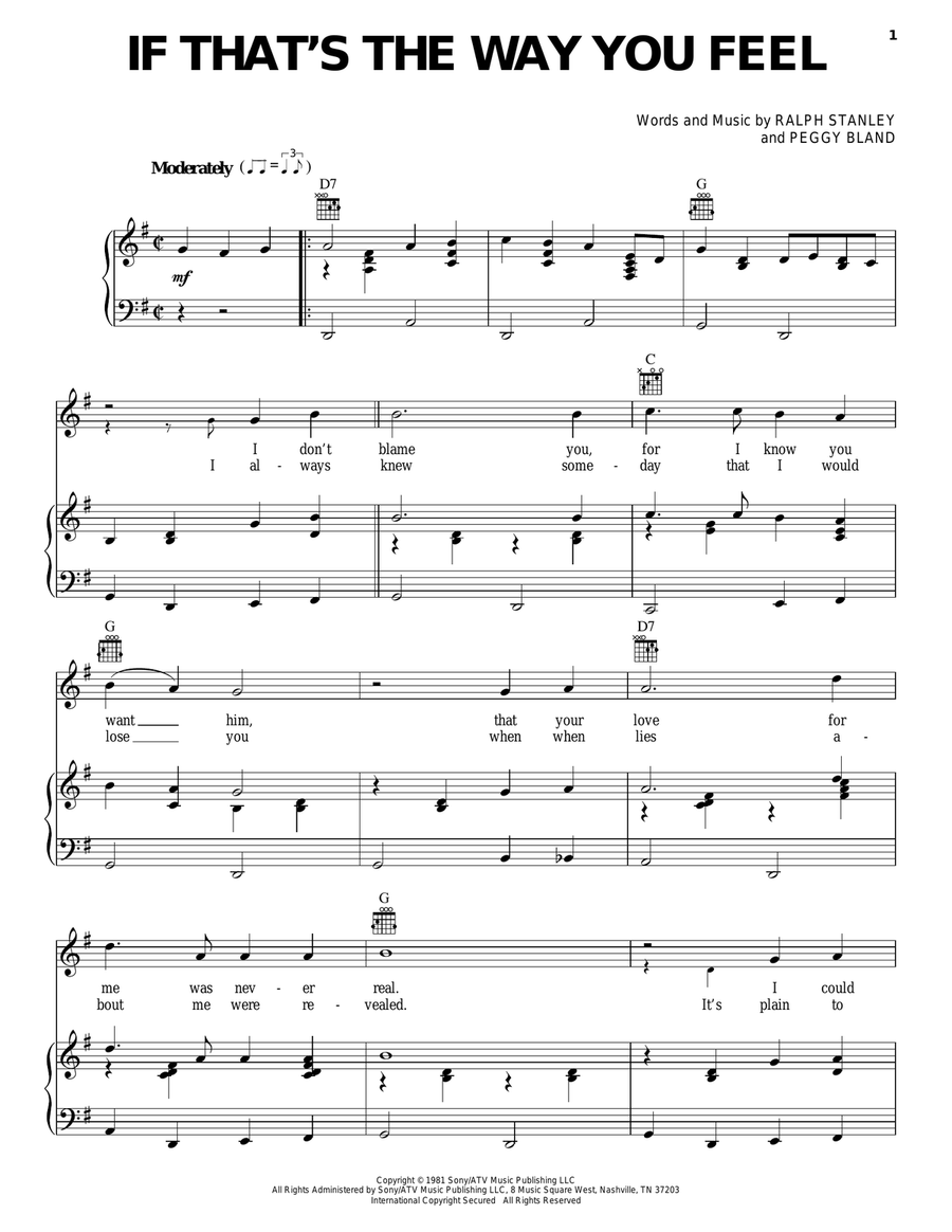 If That's The Way You Feel Piano, Vocal, Guitar scores gallery preview page 1
