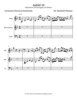 Aabid 10 for Harp, Corno, 'cello