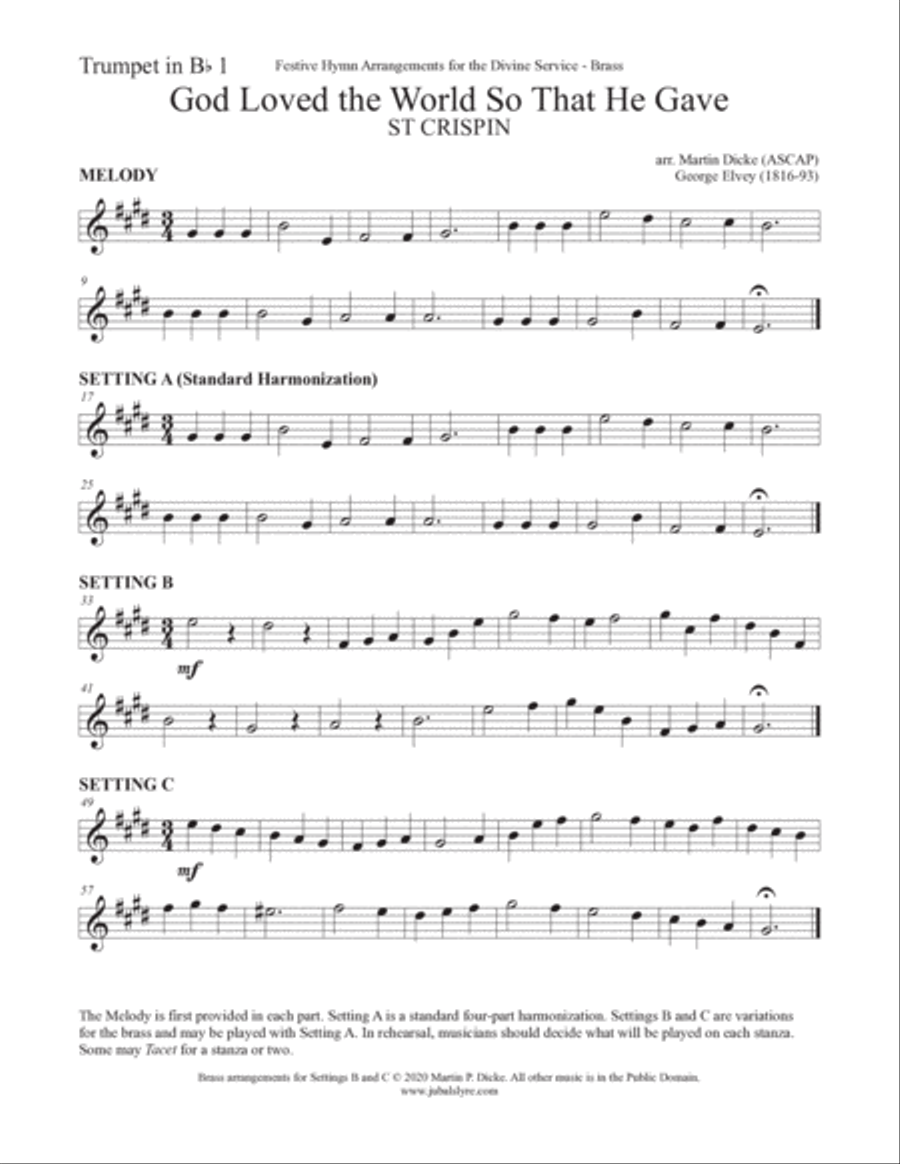 God Loved the World So That He Gave (Brass, Timpani, Organ/Keyboard) Euphonium scores gallery preview page 6