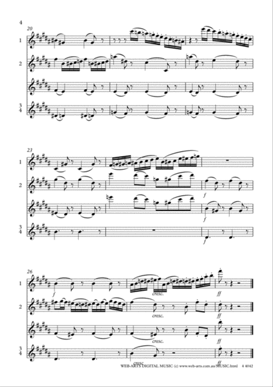 TUILLERIES from Pictures at an Exhibition for 4 flutes - MOUSSORGSKY Flute Quartet scores gallery preview page 4
