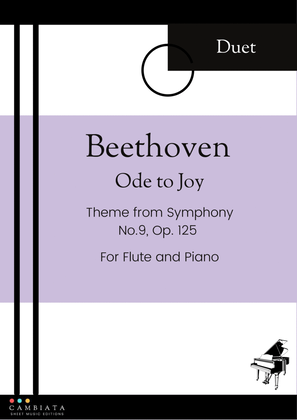 Book cover for Ode to Joy - For Flute and Piano accompaniment (Easy)