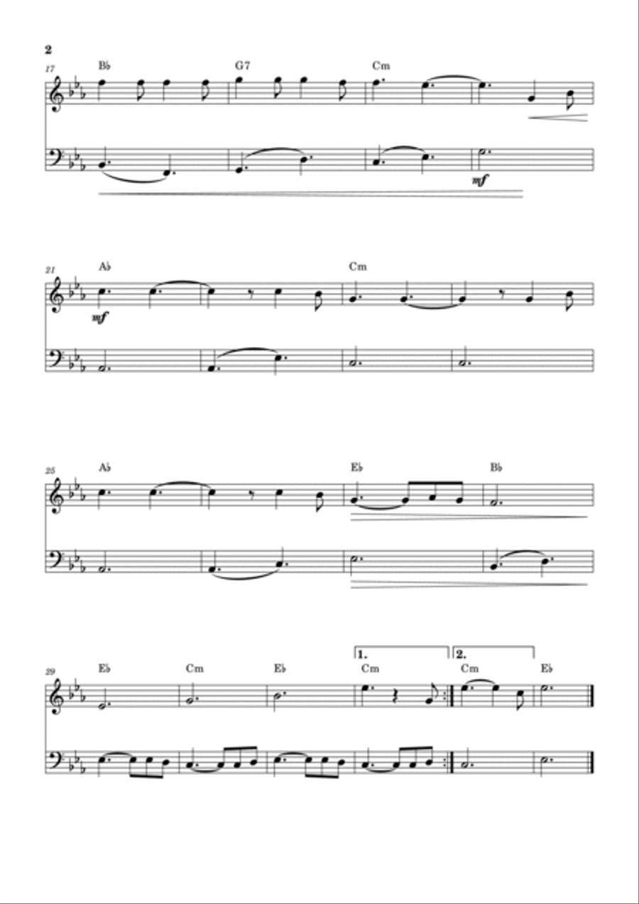 Hallelujah Trombone Duet scores gallery preview page 2