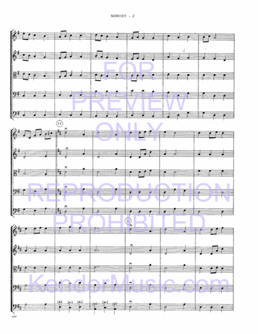 Minuet From The Royal Fireworks (Full Score)