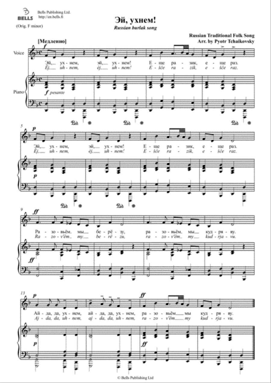 Ey, ukhnem! (D minor) Voice Solo scores gallery preview page 1