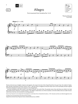 Allegro (Grade 2, list A1, from the ABRSM Piano Syllabus 2021 & 2022)