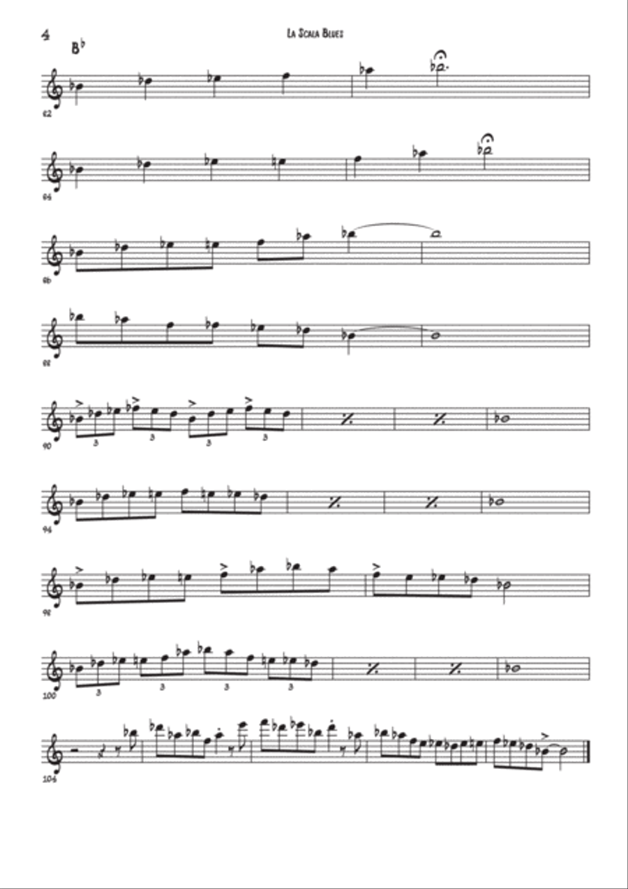 The Blues Scale For All Saxophones Woodwind Quartet scores gallery preview page 5