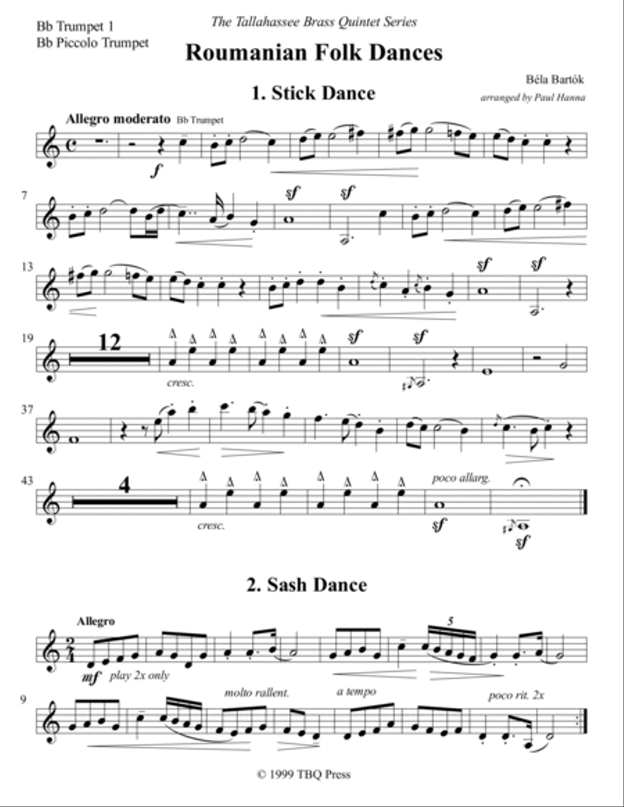 Roumanian Dances Brass Ensemble scores gallery preview page 2
