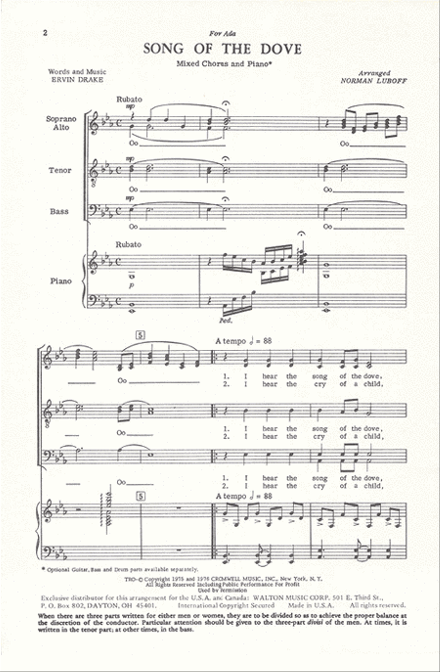 Song of the Dove Divisi scores gallery preview page 2