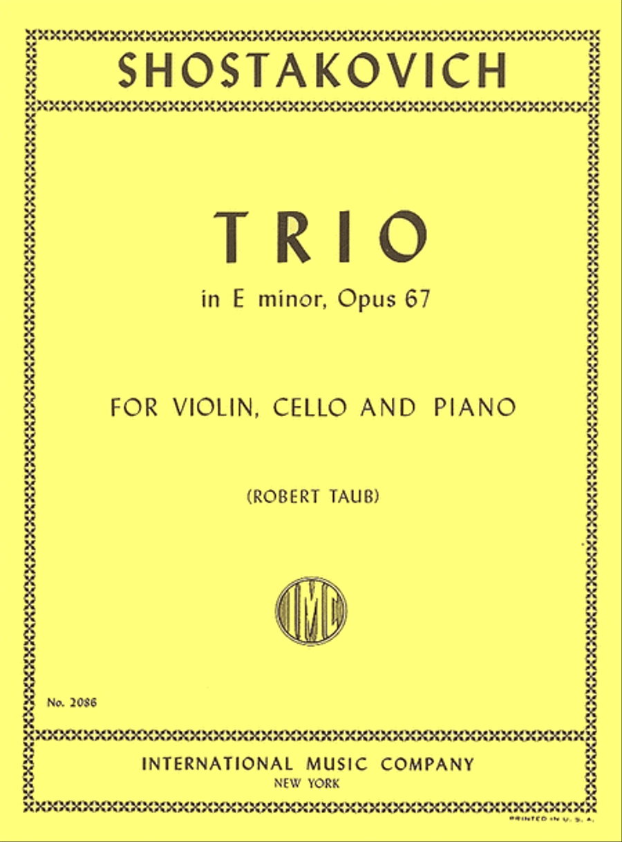 Trio In E Minor, Opus 67