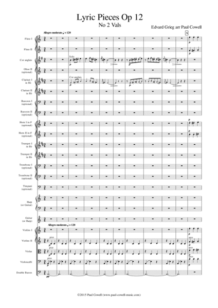 GRIEG Vals (Waltz) arranged for small orchestra by Edvard Grieg Chamber Orchestra - Digital Sheet Music