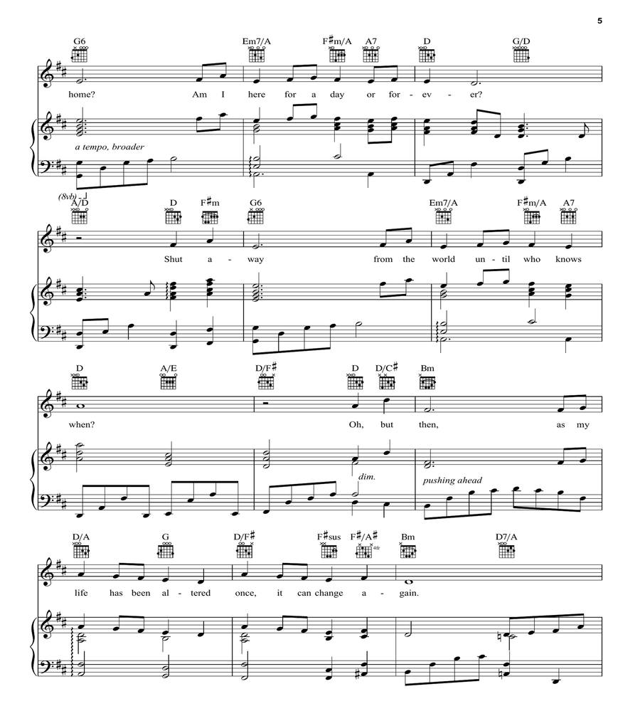 Home (from Beauty and the Beast: The Broadway Musical) Piano, Vocal, Guitar scores gallery preview page 5