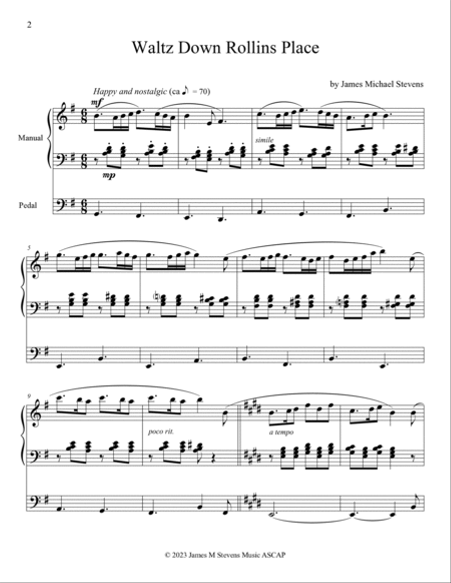 Waltz Down Rollins Place - Organ Solo Organ Solo scores gallery preview page 2