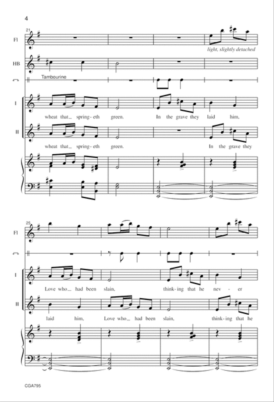 Now the Green Blade Rises Unison Choir scores gallery preview page 4