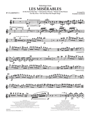 Selections from Les Misérables (arr. Warren Barker) - Bb Clarinet 1