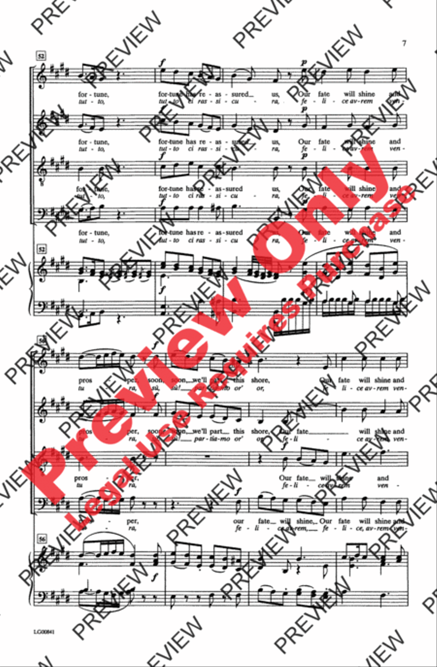 Placido è il mar Placido è il mar 4-Part scores gallery preview page 7