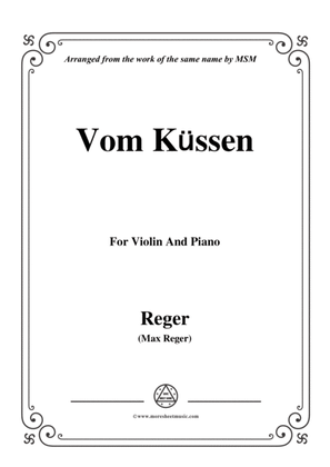 Book cover for Reger-Vom Küssen,for Violin and Piano