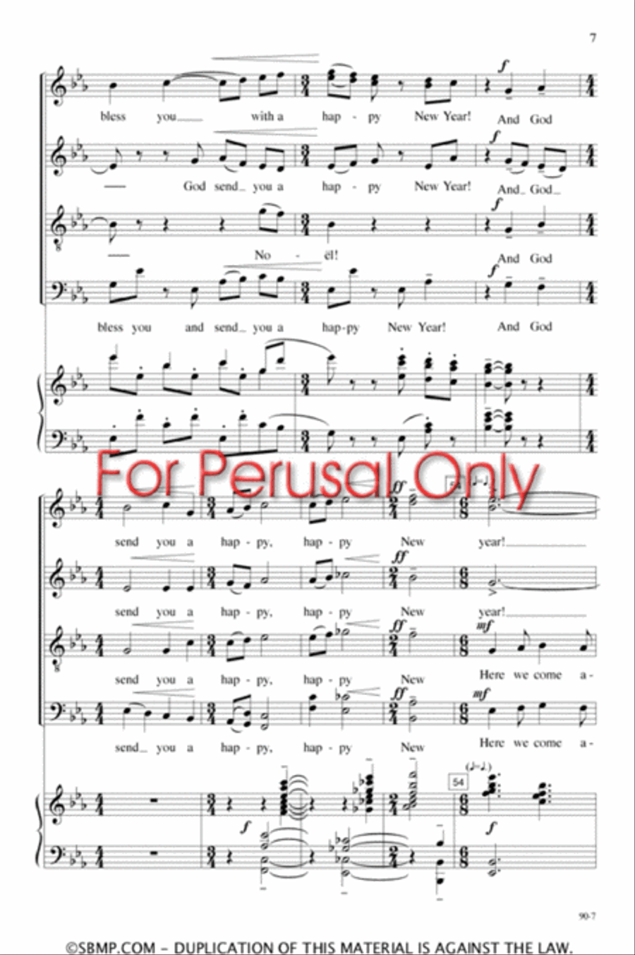 Here we come a-caroling - SATB Octavo 4-Part scores gallery preview page 7