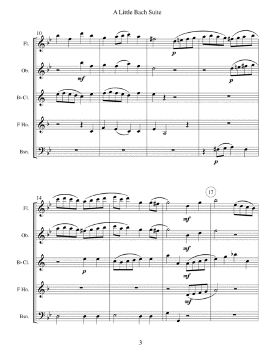 A Little Bach Suite - Woodwind Quintet Woodwind Quintet scores gallery preview page 3