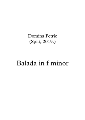Book cover for Balada f minor