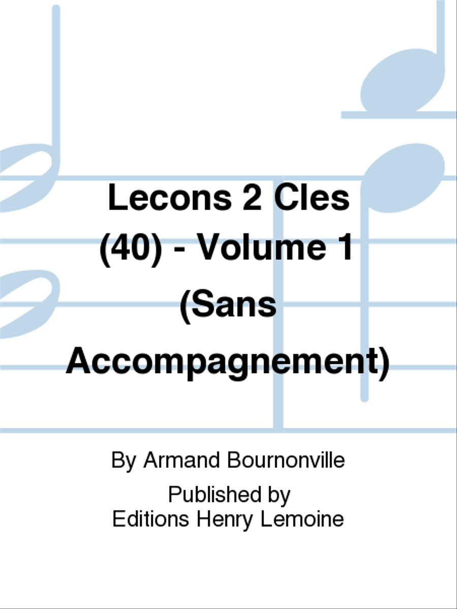 Lecons 2 cles (40) - Volume 1 sans accompagnement Score scores gallery preview page 1