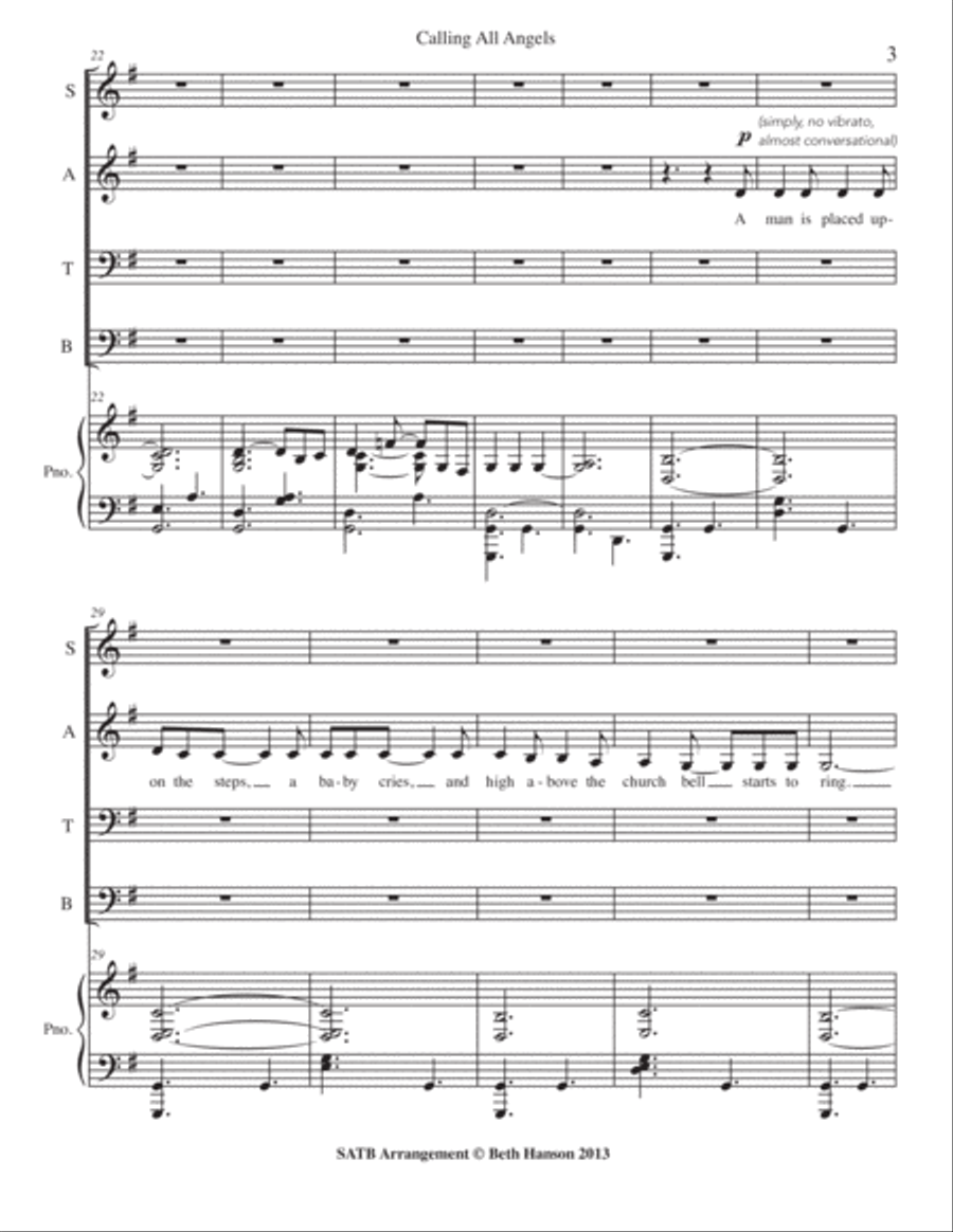 Calling All Angels 4-Part scores gallery preview page 4
