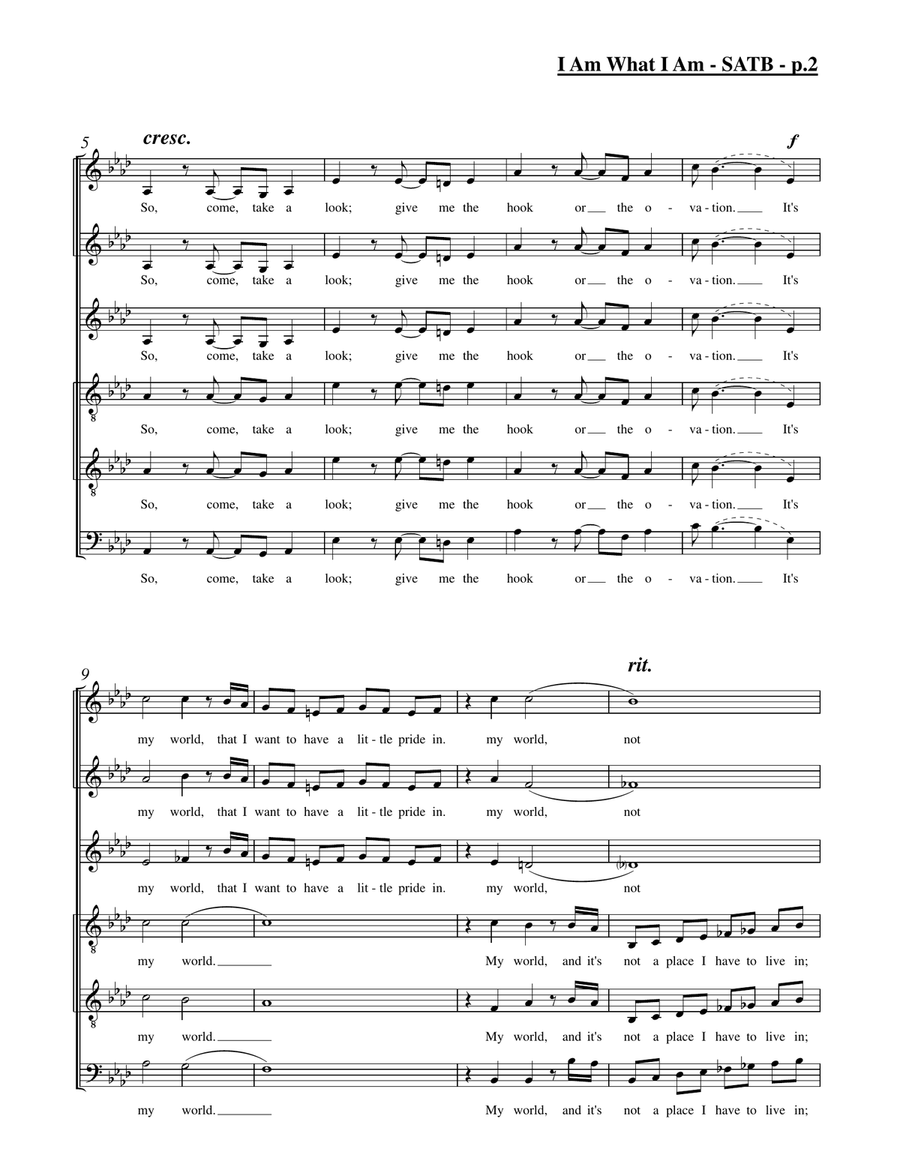 I Am What I Am Divisi scores gallery preview page 2