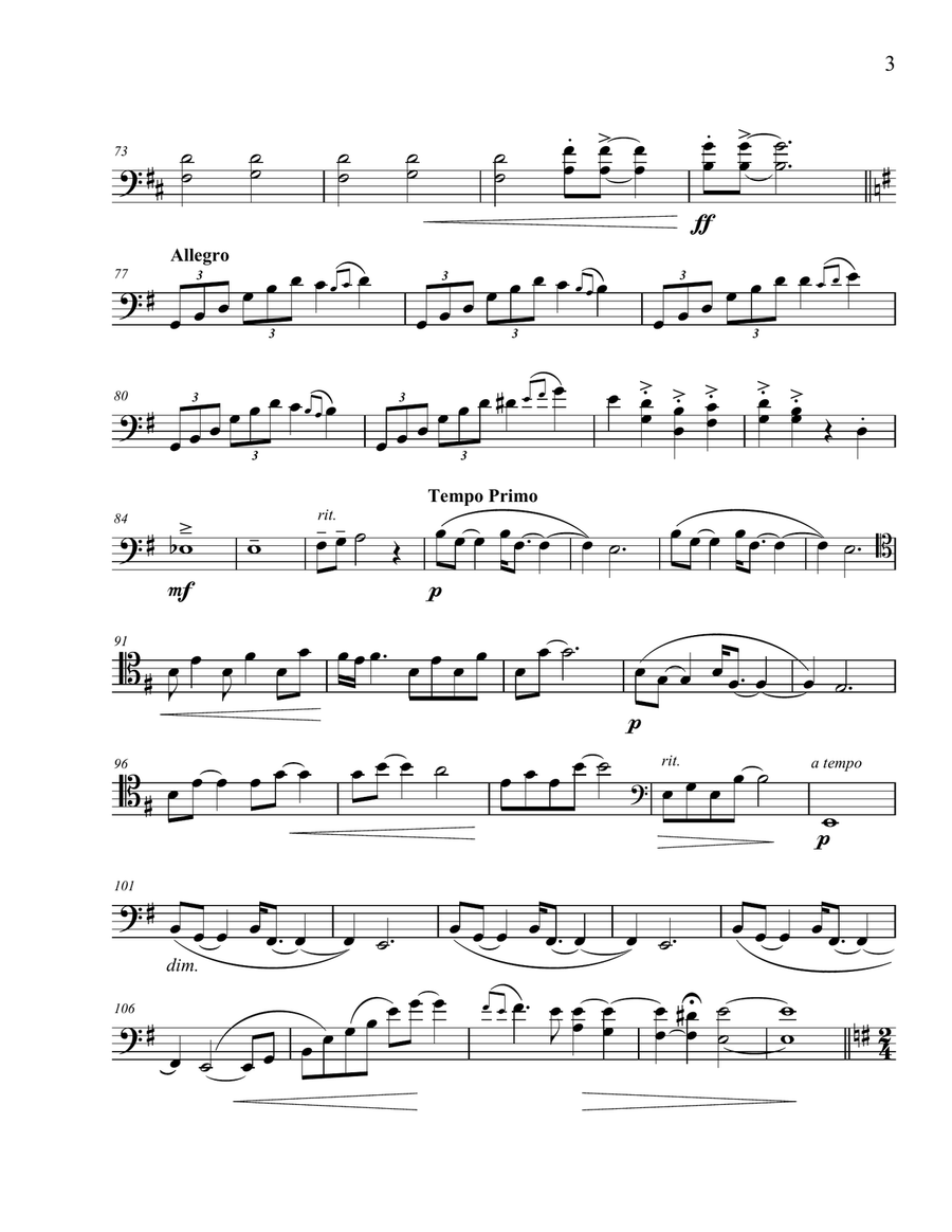 Sonata for Solo Cello Cello Solo scores gallery preview page 3