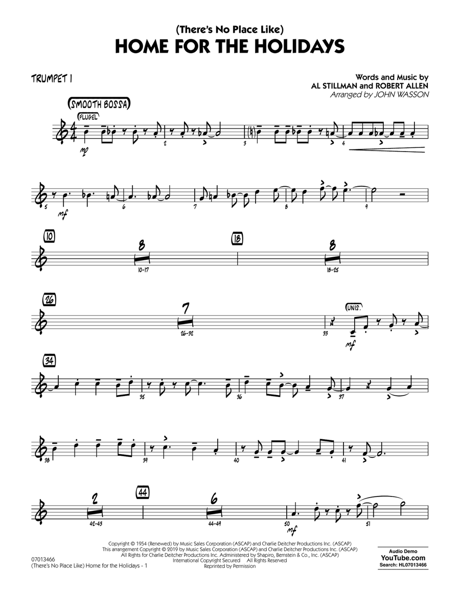 (There's No Place Like) Home for the Holidays (arr. John Wasson) - Trumpet 1 Jazz Ensemble scores gallery preview page 1