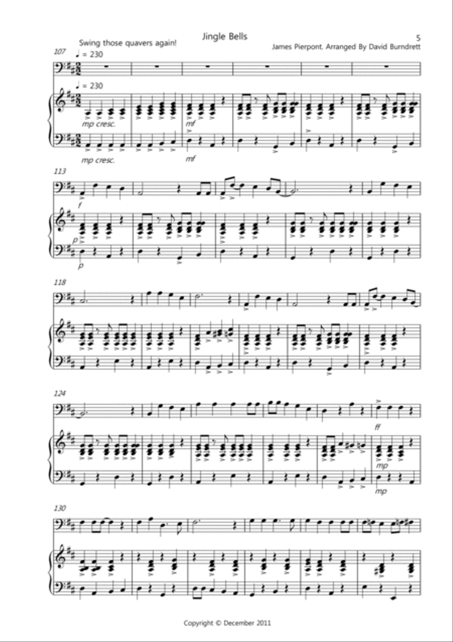 3 Jazzy Christmas Pieces for Bassoon And Piano 3 Jazzy Christmas Pieces for Bassoon And Piano Woodwind Duet scores gallery preview page 5