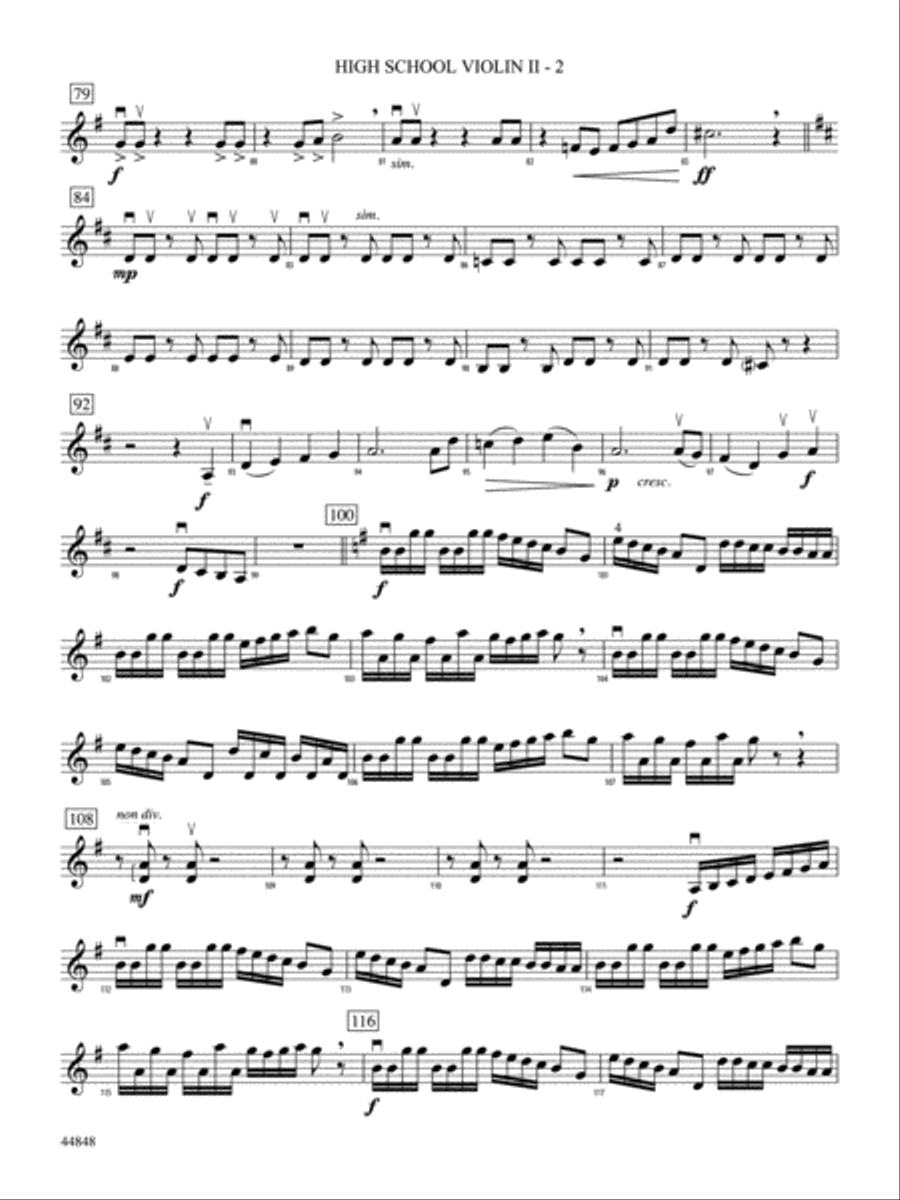 A Festival Rondo: High School Violin 2 String Orchestra scores gallery preview page 2